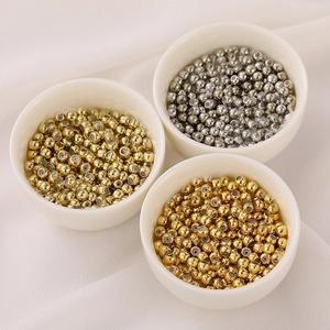 14K gold filled round spacer beads with silicone stopper for DIY jewelry making