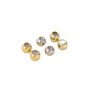 Gold and silver plated positioning beads with silicone core for DIY jewelry making
