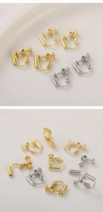 Dettaglio di convertitori per orecchini a vite placcati in oro 14k oro e argento
