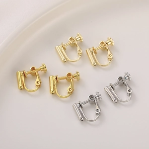 Convertitori di orecchini a clip a spirale in oro 14k e argento per lobi non forati