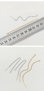 Detail of 18K gold and silver plated box chain ear wires for DIY jewelry making