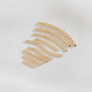 Tubi sfaccettati placcati oro 14K per creazione di gioielli fai da te e accessori