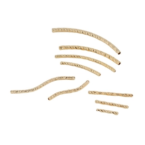 Perline a tubo curve e dritte riempite in oro 14K per la creazione di gioielli fai da te