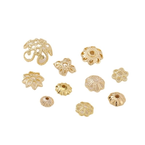 14K vergulde holle geometrische bloemkralenkapjes en spacers voor DIY sieraden maken