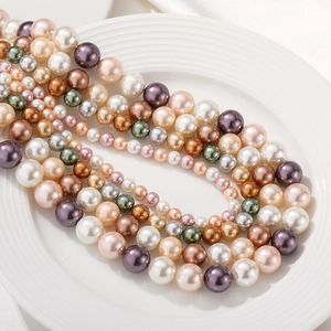 Perlas Artificiales Redondas De Concha Natural Para Hacer Joyas De Bricolaje Galvanizado Multicolor Perlas Artificiales Sueltas Collar Pulsera Material Accesorio