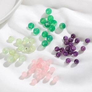 Mehrfarbige Runde Glas Lose Perlen Achat Kristall Stil Für Handgemachte DIY Armband Halskette Schmuckherstellung Handwerk