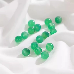 Grüne lichtdurchlässige Achatperlen für DIY-Schmuckherstellung und Armbänder
