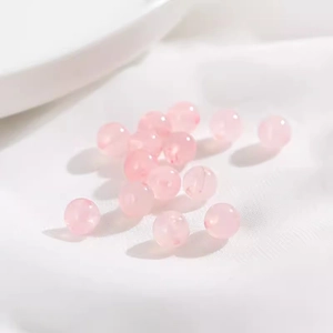 Natürliche hellrosa Achat-Rundperlen aus Kristall für DIY handgemachten Schmuck