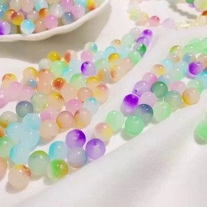Cuentas de vidrio degradadas en colores caramelo para hacer collares y pulseras DIY