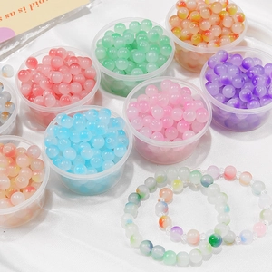 Cuentas de Vidrio Degradado Multicolor de Ensueño Cuentas Sueltas Esmeriladas Redondas Para Hacer Joyas DIY Pulsera Collar Hecho a Mano Accesorio
