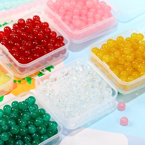 Imitation Jade Glass Round Loose Beads For DIY Bracelet Necklace Jewelry Making Handmade Crafts Polished Accessories
