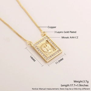 Détails du pendentif colombe plaqué or avec zircons et dimensions du produit spécifiées