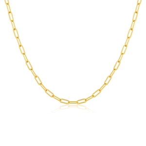 Collana Minimalista in Rame Placcato Oro a Graffetta per Donna Elegante Catena a Maglie Rettangolari Girocollo Gioiello Regalo