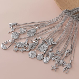 Collana Con Pendente Animale Serie Ocean Rame Zirconia Intarsiata Tartaruga Marina Cavalluccio Marino Stella Marina Gioielli Donna