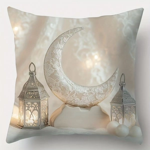 Ethnic gold moon and lantern pattern cushion cover for living room sofa decoration