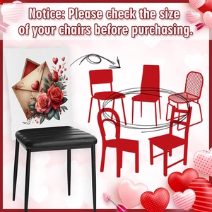 Housse de chaise Saint-Valentin avec roses rouges et cœurs pour décoration de fête maison