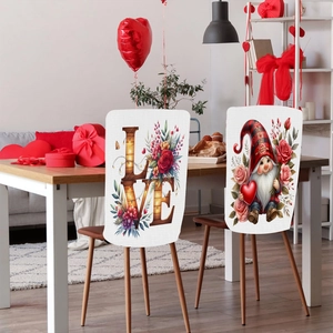Lot de housses de chaise de la Saint-Valentin avec lettres Love et design de gnome décor