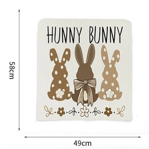 Minimalist Easter Bunny chair cover with Hunny Bunny text in 58x49cm size