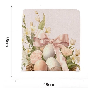 Pink Easter bunny egg chair cover floral festive home decoration measuring 58x49 cm