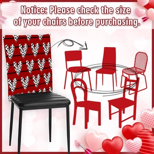 Red Valentine's chair cover with leopard heart pattern for modern dining chairs
