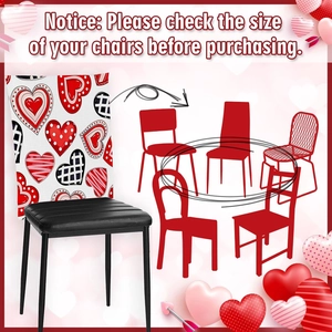 Valentine Striped Heart Chair Covers for festive home decor and furniture protection