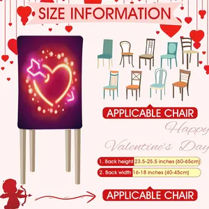 Infos de taille détaillées pour housse de chaise Saint-Valentin de 23,5 à 25,5 pouces de haut