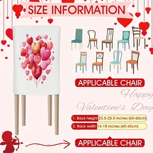 Coprisedia rosa di San Valentino con cuori e guida alle taglie per sedie da pranzo casa