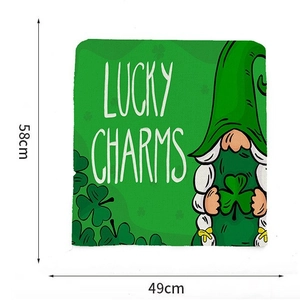 Coprisedia per San Patrizio con gnomo, scritta Lucky Charms e misure 49x58cm indicate