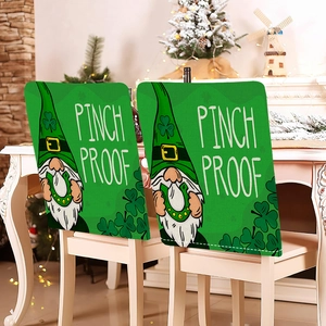 Set di 2 coprisedie per San Patrizio con gnomi, trifogli verdi e scritta Pinch Proof
