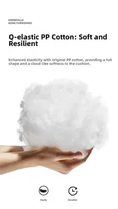 Close-up of premium white PP cotton filling showing fluffy and elastic texture