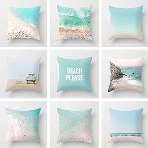 Modern Minimalist Peach Skin Polyester Throw Pillow Case Beach Photography Christmas Snowman Square Cushion Cover Home Decor