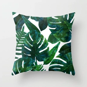 Tropical Plant And Christmas Theme Peach Skin Fabric Pillowcase Square Cushion Cover For Sofa Car Home Office Decor
