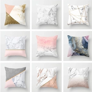 Modern Marble Pattern Polyester Peach Skin Pillowcase Geometric Nordic Style Sofa Decorative Cushion Cover Luxury Home Decor