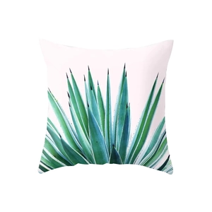 Peach skin pillowcase featuring a watercolor agave succulent plant design for home decor