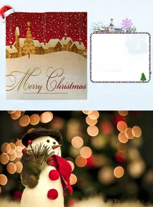 Détail de l'impression numérique sur housse de coussin de Noël en lin au motif de village