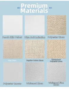 Macro display of nine fabric textures including peach skin and linen for pillow covers
