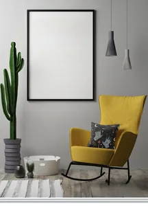 Close-up of a mystical moon and star polyester cushion cover in a modern living room setting