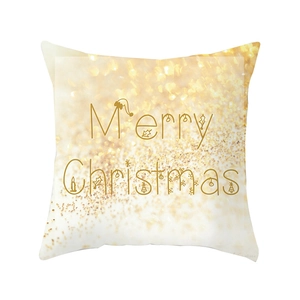 Nordic Christmas throw pillow cover with golden bokeh Merry Christmas design