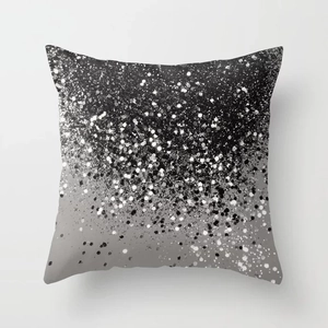 Detailed view of the modern Nordic polyester cushion cover with gradient glitter pattern