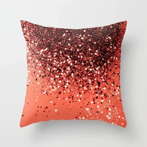 Detail of modern Nordic gradient sequins pattern on square polyester pillow cover surface