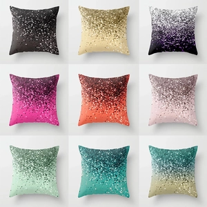 Modern Nordic gradient glitter polyester square pillowcase set in nine vibrant colors