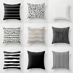 Nordic Minimalist Striped Geometric Cushion Cover Polyester Peach Skin Sofa Pillow Case For Living Room Home Decoration