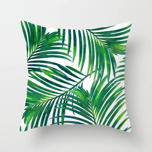 Federa per cuscino decorativa con foglie di palma tropicale in poliestere morbido