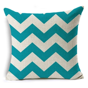 Detailed close-up showing the high-quality linen texture of the chevron pattern pillow cover