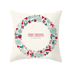 Christmas Reindeer Snowflake Wreath Pillow Cover - Festive Home Decor Cushion Case
