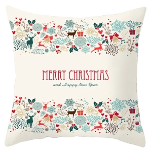 Christmas reindeer snowflake pillowcase with Merry Christmas and Happy New Year print