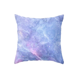 Pink sky cloud peach skin square cushion cover with dreamy purple nebula pattern decor