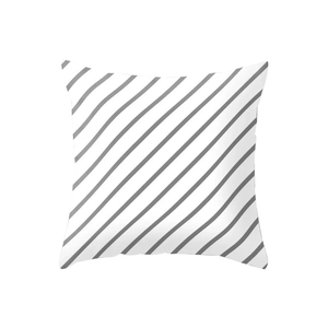 Modern gray geometric stripe peach skin pillowcase for home and office sofa decor