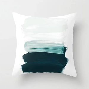 Modern abstract geometric oil painting style short plush throw pillow cover for home decor