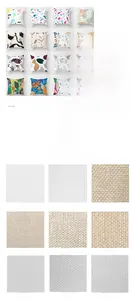 Detailed macro view of various fabric textures for Matisse series abstract cushion covers